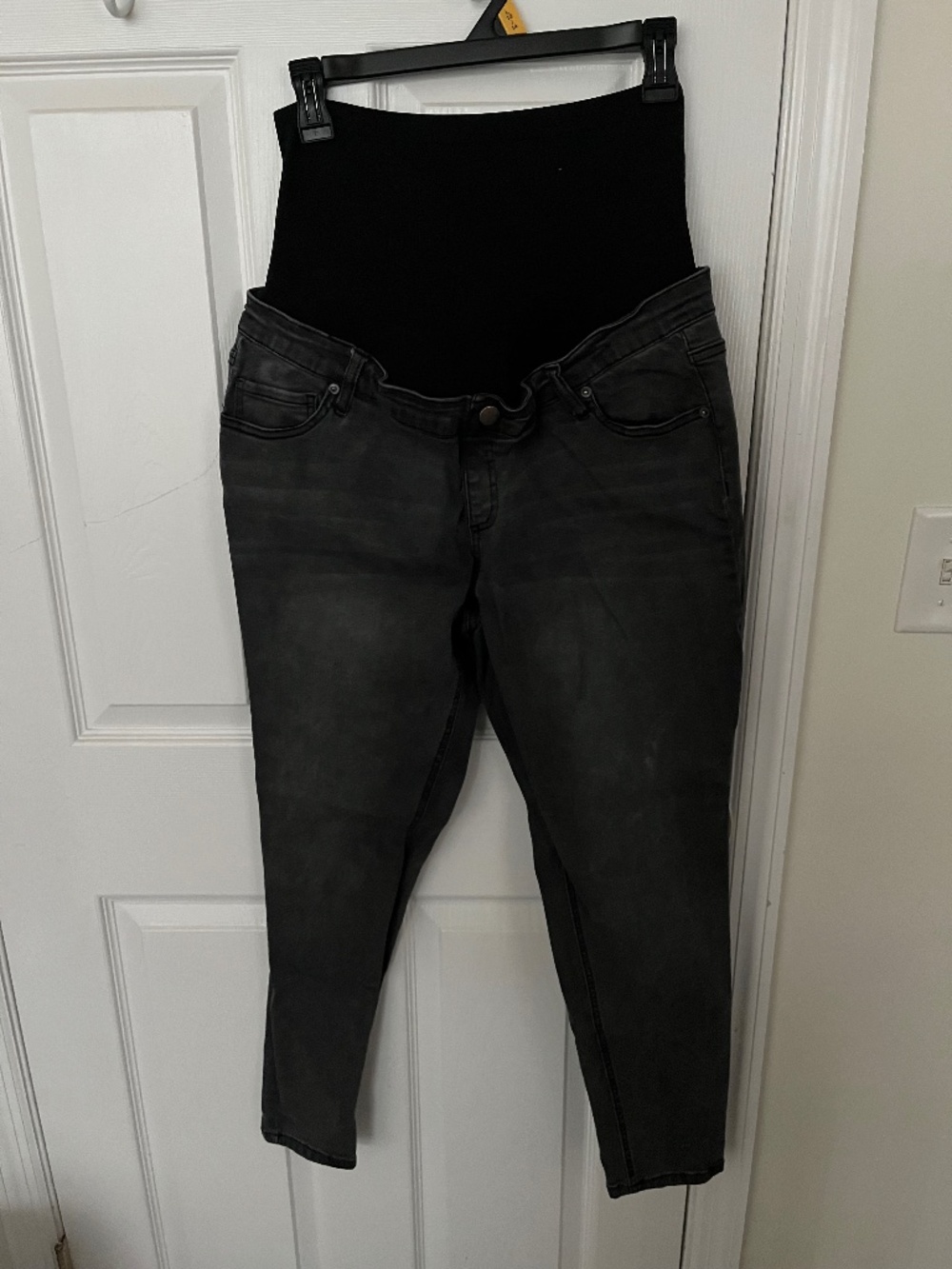 Dark gray maternity skinny jeans